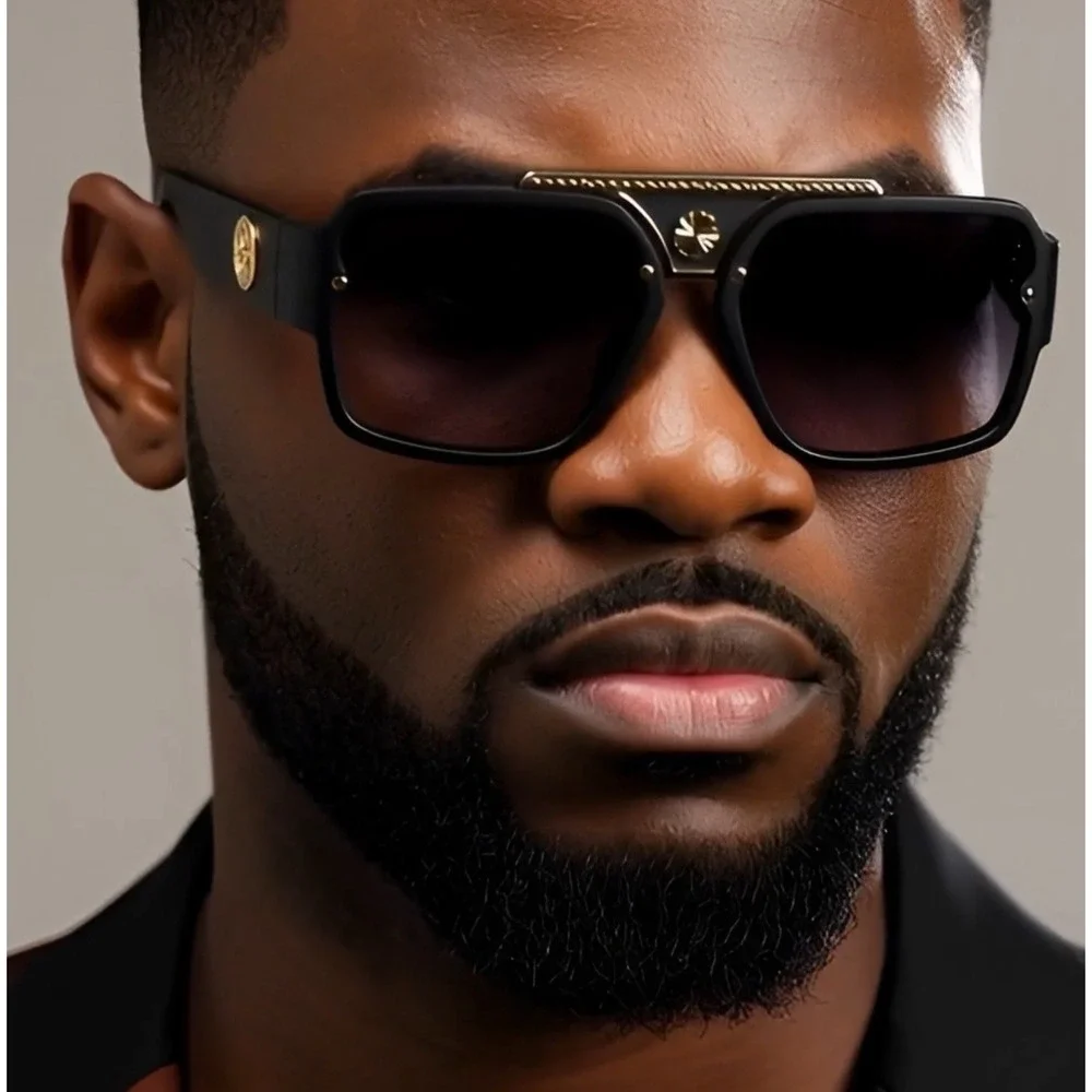 Men Sunglasses Classy Square Black Lens Cholo Style Hip Hop Gangster Style Gafas
